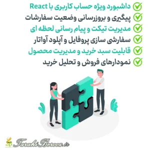 داشبورد حساب کاربری با React و Typescript